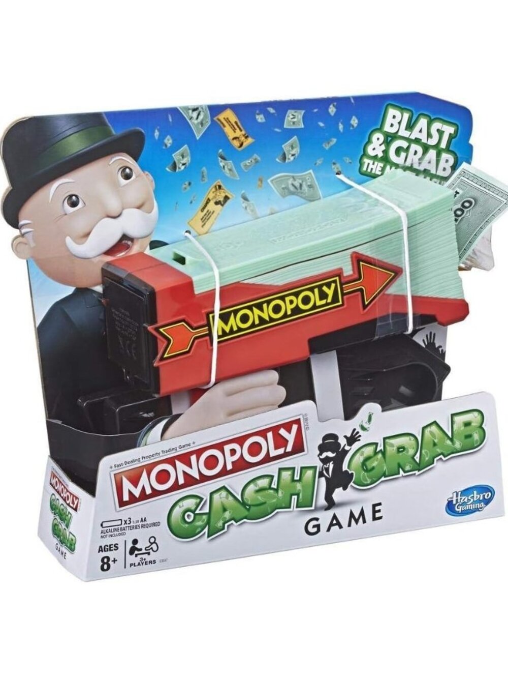 3/$77❤️damaged packaging MONOPOLY CASH GRAB GAME Hasbro Money Gun Moneyblast